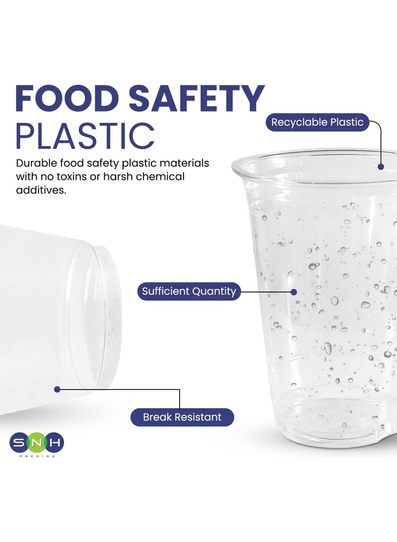 SNH Packing أكواب عصير شفافة قوية قابلة للتخلص سعة 12 أونصة للقهوة المثلجة، السموذي، شاي البوبا، الميلك شيك، الكوكتيلات المجمدة، المياه، الصودا، العصائر، الوجبات الخفيفة، والحلويات - عبوة من 25 قطعة - Image 3